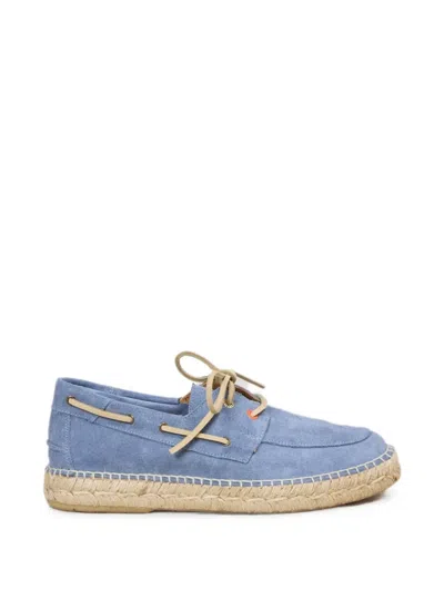 Abarca Contrast-stitching Boat Shoes In Blue