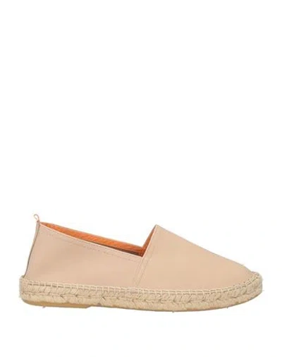Abarca Man Espadrilles Beige Size 9 Leather