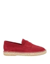 Abarca Man Espadrilles Brick Size 9 Leather In Red