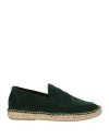 Abarca Man Espadrilles Dark Green Size 9 Leather In Multi
