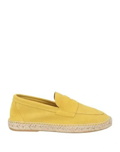 Abarca Man Espadrilles Mustard Size 10 Leather In Yellow