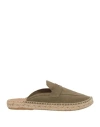 Abarca Woman Espadrilles Military Green Size 8 Leather