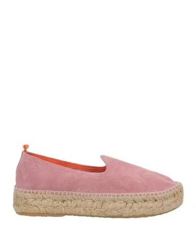 Abarca Woman Espadrilles Pink Size 10 Leather