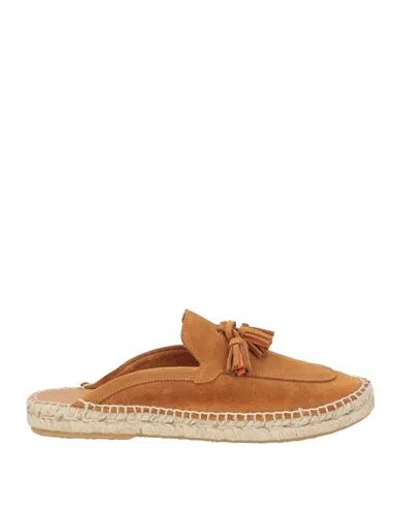 Abarca Woman Espadrilles Tan Size 10 Leather In Brown