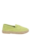 Abarca Woman Loafers Acid Green Size 8 Leather