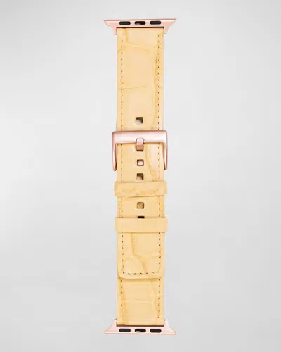 Abas Alligator Apple Watch Band In Yellow
