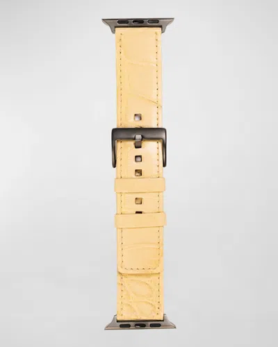 Abas Alligator Apple Watch Band In Neutral