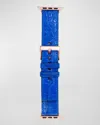 Abas Alligator Apple Watch Band In Electric Blue