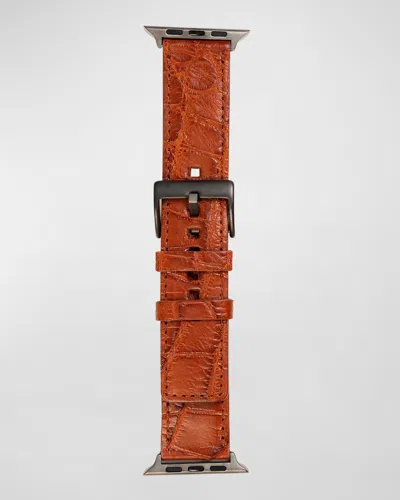 Abas Alligator Apple Watch Band In Brown