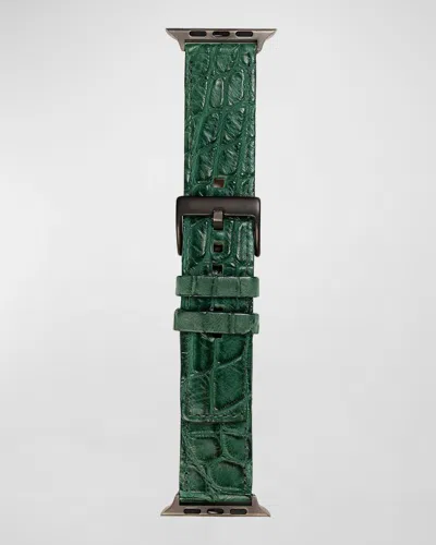 Abas Alligator Apple Watch Band In Green