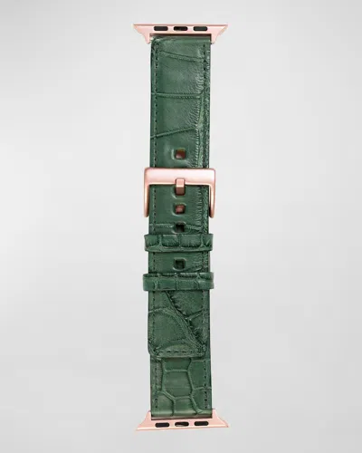 Abas Alligator Apple Watch Band In Green