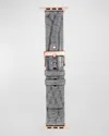 Abas Alligator Apple Watch Band In Grey Mist