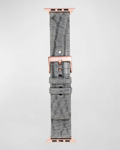 Abas Alligator Apple Watch Band In Grey