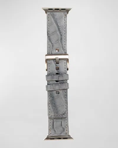 Abas Alligator Apple Watch Band In Grey Mist