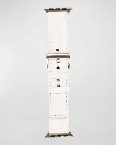 Abas Alligator Apple Watch Band In White