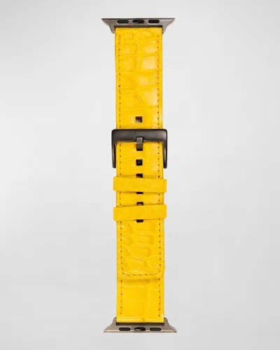 Abas Alligator Apple Watch Band In Yellow