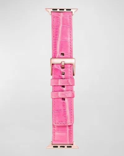 Abas Alligator Apple Watch Band In Pink