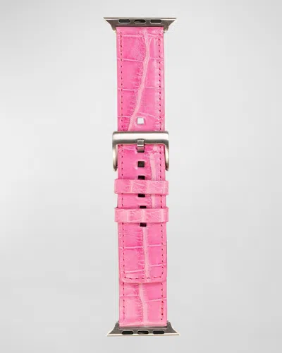 Abas Alligator Apple Watch Band In Pink