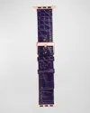 Abas Alligator Apple Watch Band In Plum