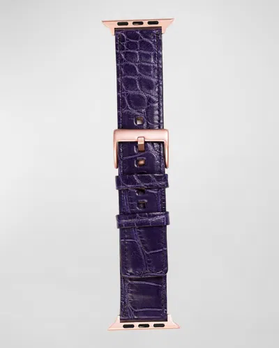 Abas Alligator Apple Watch Band In Purple