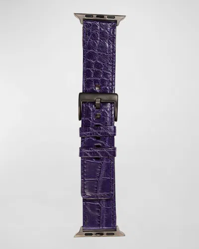 Abas Alligator Apple Watch Band In Plum