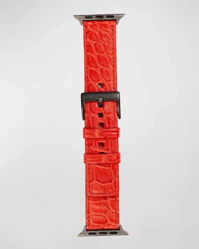 Abas Alligator Apple Watch Band In Red