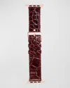Abas Classic Alligator Apple Watch Band In Bordeaux