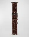 Abas Classic Alligator Apple Watch Band In Chocolate