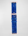 Abas Classic Alligator Apple Watch Band In Electric Blue
