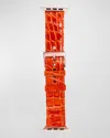 Abas Classic Alligator Apple Watch Band In Orange