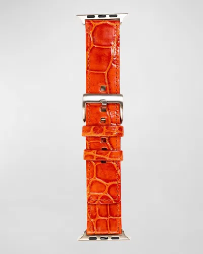 Abas Classic Alligator Apple Watch Band In Red