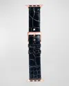 Abas Classic Alligator Apple Watch Band In Black