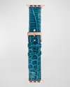Abas Classic Alligator Apple Watch Band In Turquoise