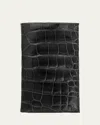 Abas Leather Travel Case In Pocket Secretary Classic Alligator