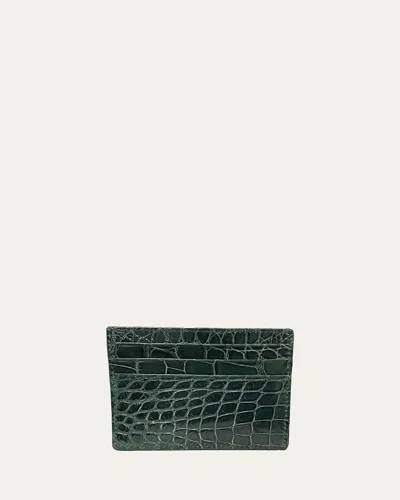 Abas Men's Alligator Card Case In Green