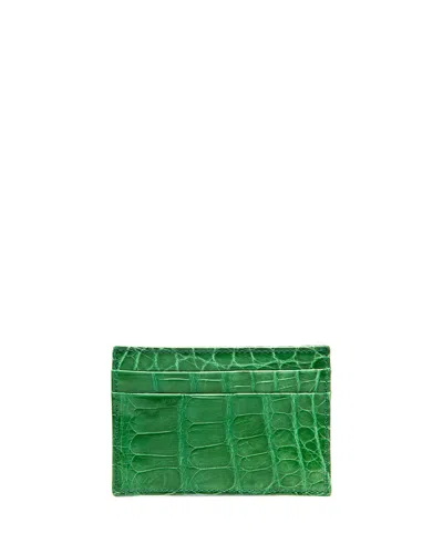 Abas Men's Alligator Card Case In Green