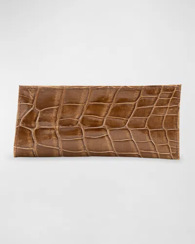 Abas Men & Apos;s Glazed Alligator Leather Eyewear Case In Neutral