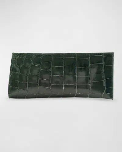 Abas Men & Apos;s Glazed Alligator Leather Eyewear Case In Neutral