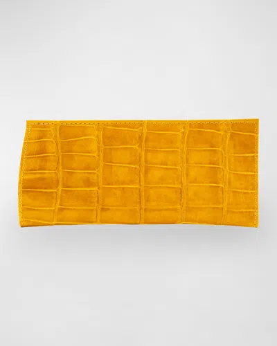 Abas Men & Apos;s Glazed Alligator Leather Eyewear Case In Orange