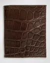 Abas Men's Glazed Alligator Leather Bifold Wallet In Brown