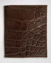 Abas Men's Glazed Alligator Compact Wallet; Monogram Available In Deep Navy