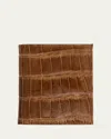 Abas Men's Glazed Alligator Leather Bifold Wallet In Deep Navy