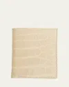 Abas Men's Glazed Alligator Compact Wallet; Monogram Available In Ivory