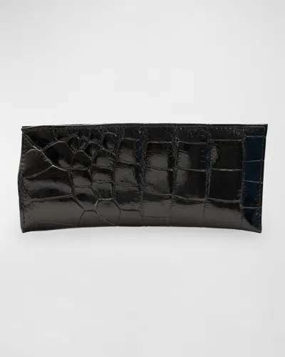 Abas Men's Glazed Alligator Leather Eyewear Case