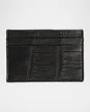 Abas Men's Matte Alligator Leather Card Holder In Black