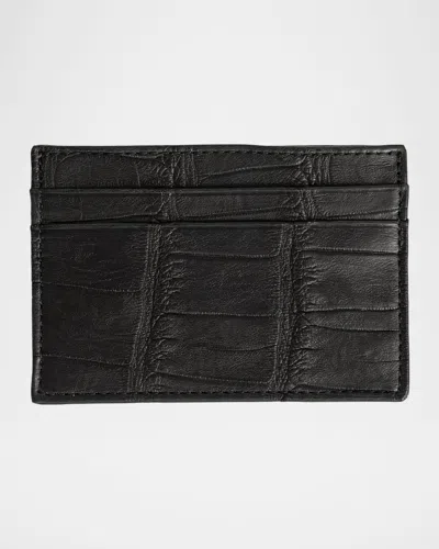 Abas Men's Matte Alligator Leather Card Holder In Black