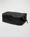 Abas Men's Ostrich Weekender Toiletry Kit In Black