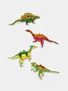 Abask Decorations Hand-blown Glass Dinosaur Tree Decorations (set Of 4)  Abask Gift Set