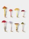Abask Decorations Hand-blown Glass Mushroom Clip-on Tree Decorations (set Of 8)  Abask Gift Set
