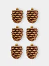 Abask Decorations Hand-blown Glass Pinecone Tree Decorations (set Of 6)  Abask Gift Set
